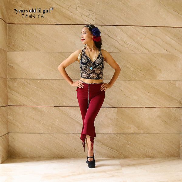 oriental bellydance women belly dance crop halter vest costume performance professional practice training weaww02, Black;red